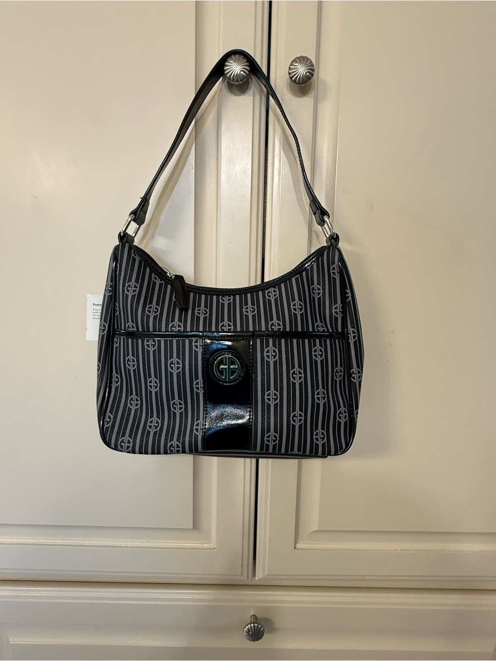 Signature Black Stripe Shoulder Bag